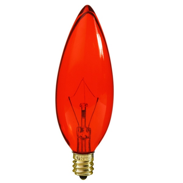25 Watt - Transparent Amber - Straight Tip - Incandescent Chandelier Bulb