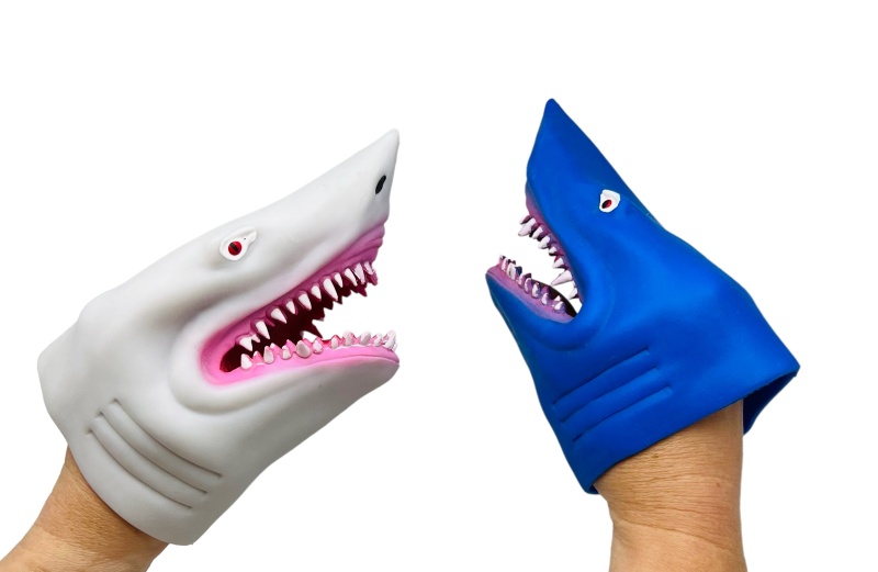 Two Shark Hand Puppets
