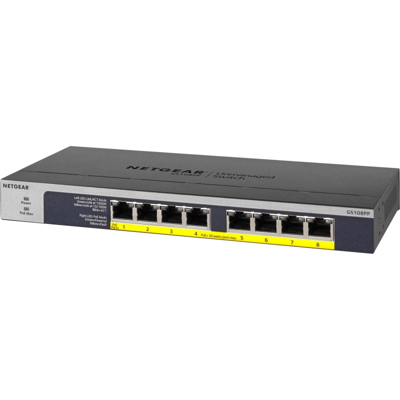 8-Port Poe/Poe+ Gigabit Ethernet Unmngd