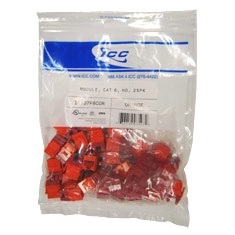 ICC Orange High Definition Cat 6 Modular Keystone Jack 25 Pack