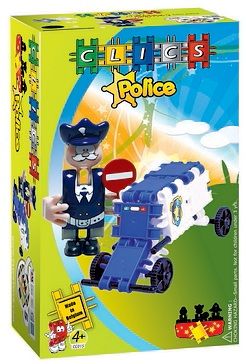 Clics Policeman & Police Car Building Set