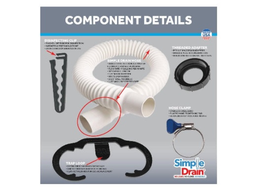 Simple Drain Double Basin Rubber Threaded All-in-One Sink Drain