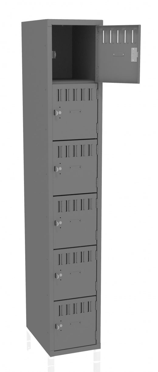 6 High Box Locker - One Wide, No Legs (Unassembled) - Bk6-121812-a