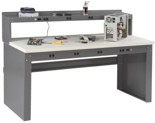 Electronic Workbench With Plastic Top And Panel Legs