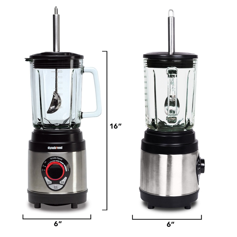 Dynablend® Refurbished Clean Home Glass Blender With 2 Silicone Suction Lids