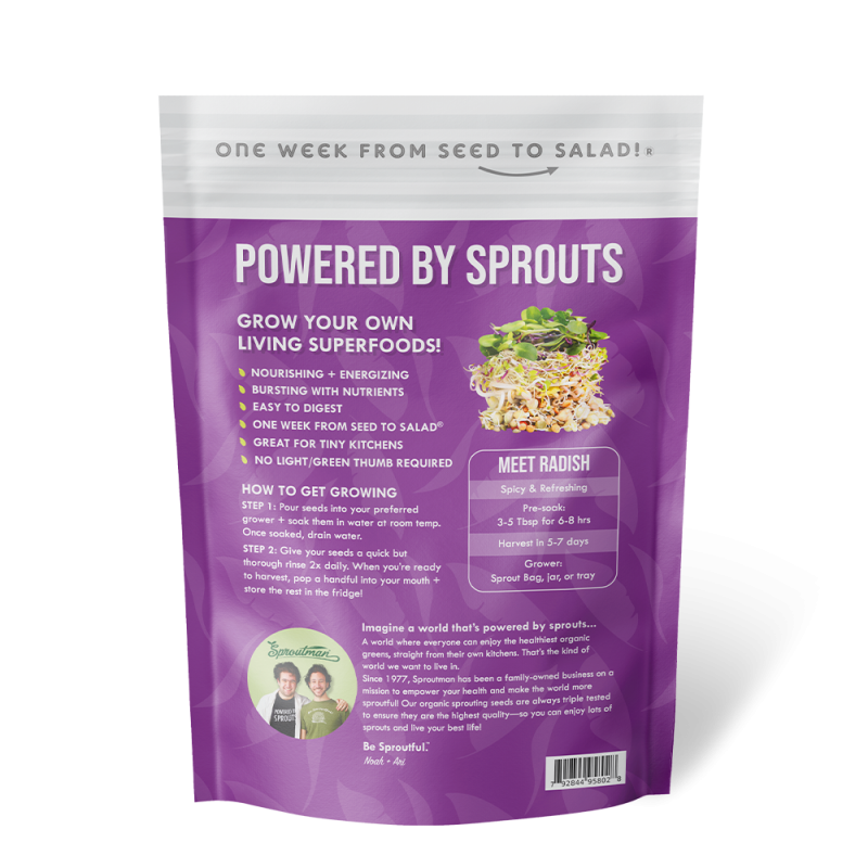 Sproutman® Organic Radish Sprouting Seeds (16 Oz)