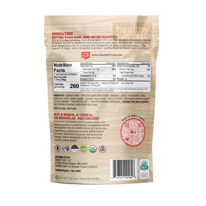 Organic Raw Sprouted Banana Protein Crunch