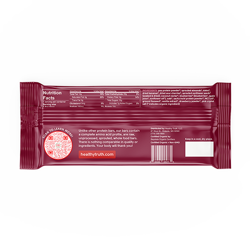 Organic Sprouted Plant-Based Protein Bars: Mixed Berry (15G Protein) | 12-Pack