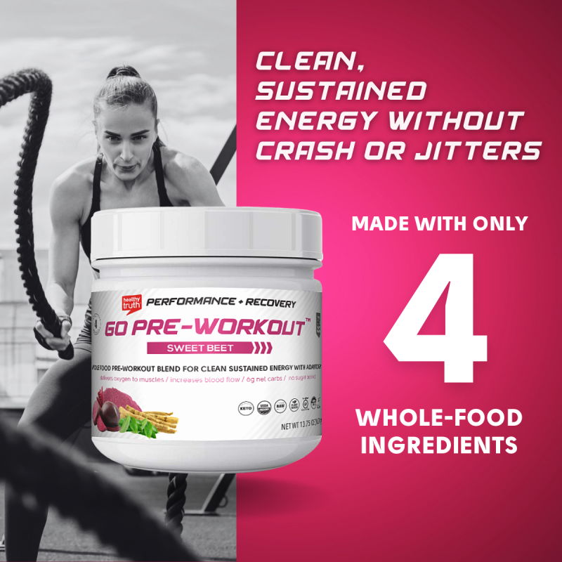 Organic Go Pre-Workout Blend – Wholefood Sustained Energy (13.75 Oz Container)