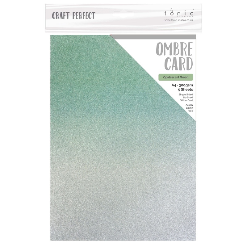 Ombre Card - Opalescent Green - 8.5"X11" (5/Pk) - Spring Meadow Trend