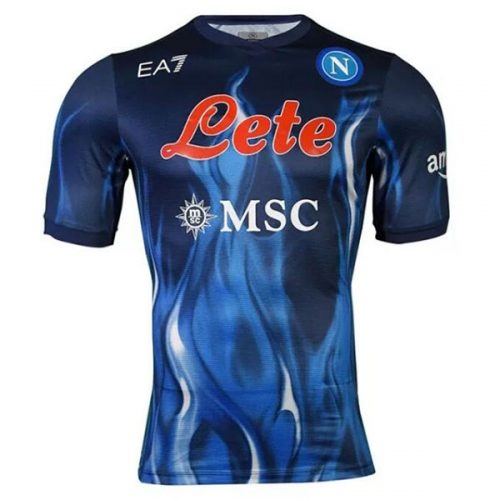 2021-2022 Napoli Third Blue Soccer Jersey, Size: 2Xl