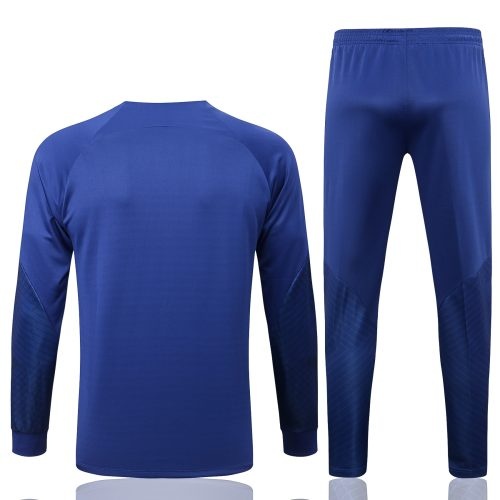 2022-2023 Barcelona Jacket + Pants Training Suit Blue, Size: l