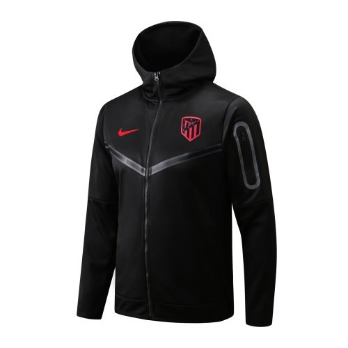2022-2023 Atletico Madrid Hoodie Jacket + Pants Training Suit Black, Size: s