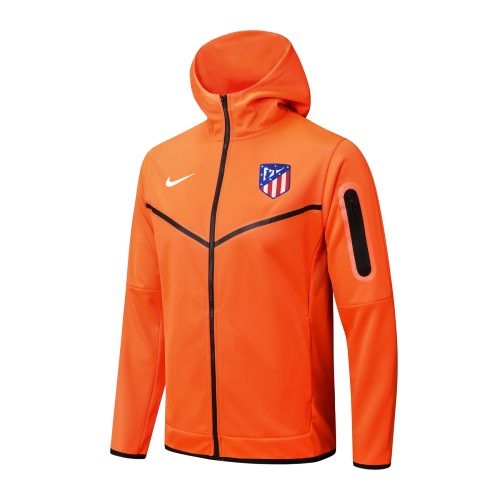 2022-2023 Atletico Madrid Hoodie Jacket + Pants Training Suit Orange, Size: 2Xl