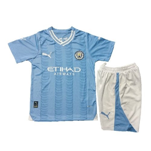 Kids 2023-2024 Manchester City Home Soccer Kit, Size: 18