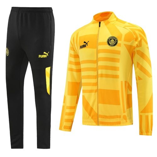 2022-2023 Manchester City Jacket + Pants Training Suit Yellow, Size: Xl