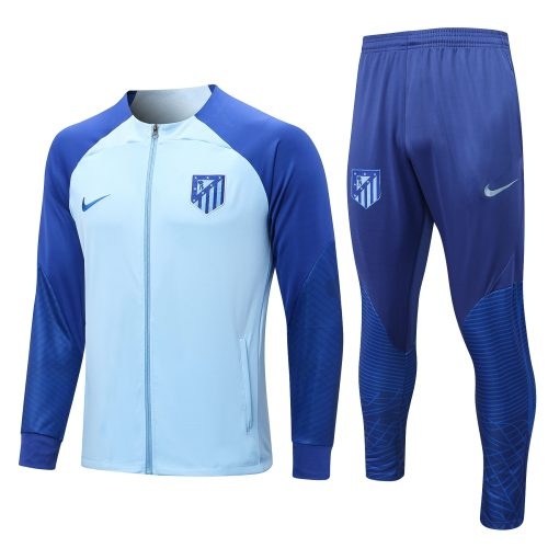 2022-2023 Atletico Madrid Jacket + Pants Training Suit Light Blue, Size: Xl