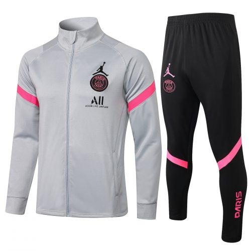 2021-2022 Psg Jacket + Pants Training Suit Light Grey, Size: s