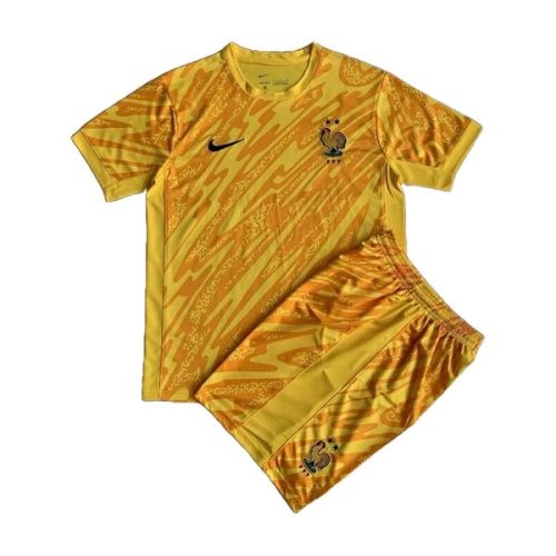 Kids 2024 France Euro Goalkeeper Soccer Kit, Size: 22