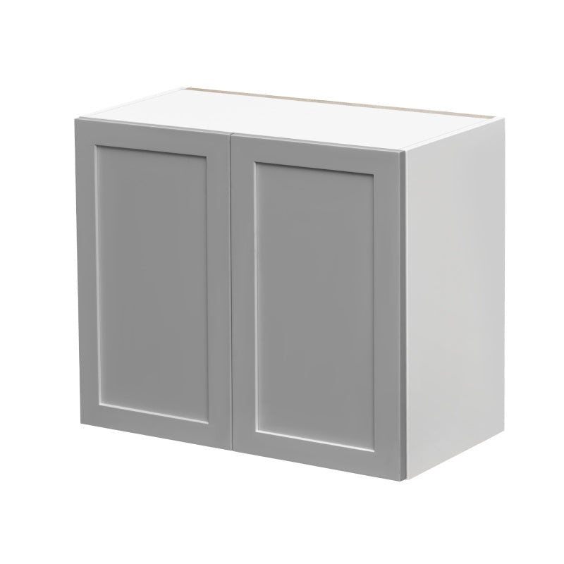Mallorca Dolphin Gray Shaker Wood Kitchen Wall Cabinet, 36" x 12" x 24" (Assembly Required)