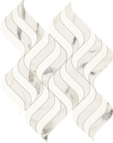 Eclessia Marble Arabescato Argento Blend Marble Mosaic - Wave - Polished
