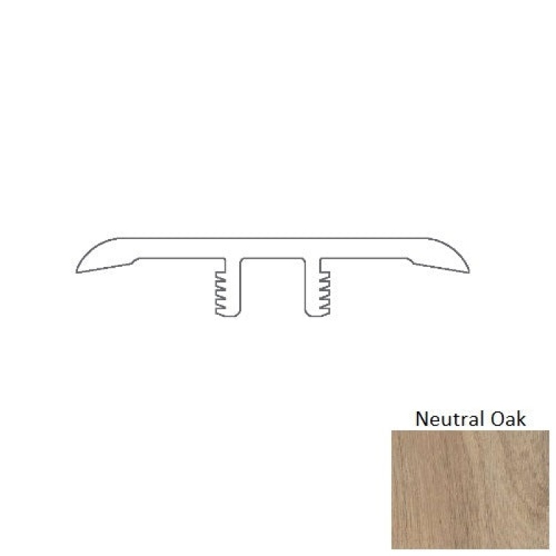 Neutral Oak Luxury Vinyl T Molding with Track