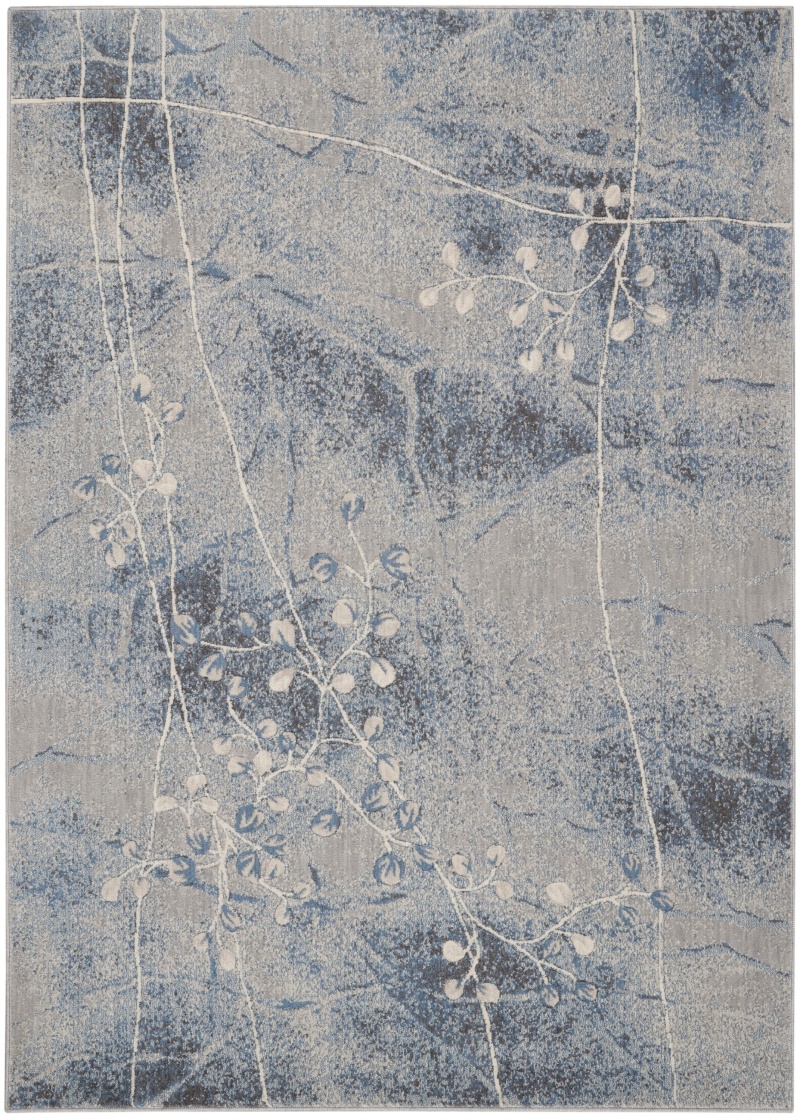 Somerset St74 Silver / Blue Synthetic Fibers Area Rug