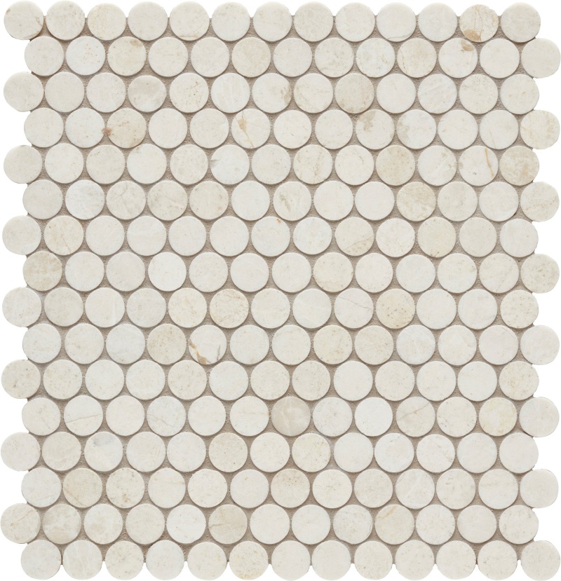 Completa Terra Nova Marble Mosaic - 3/4" Penny Round - Honed