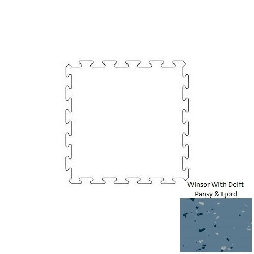 Tuflex Force Winsor With Delft Pansy & Fjord Rubber Interlocking Tile - Smooth - 25 3/4" X 25 3/4"