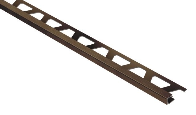 Quadec Square Edge Metal Tile Edging Trim - Brushed Antique Bronze Anodized Aluminum