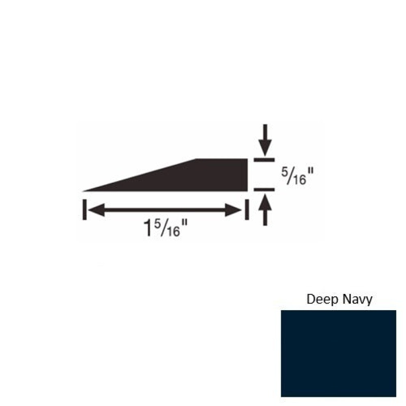 Solid 25 Deep Navy Rubber Reducer Strip - 1 5/16" X 9 Ft (108") X 5/16"