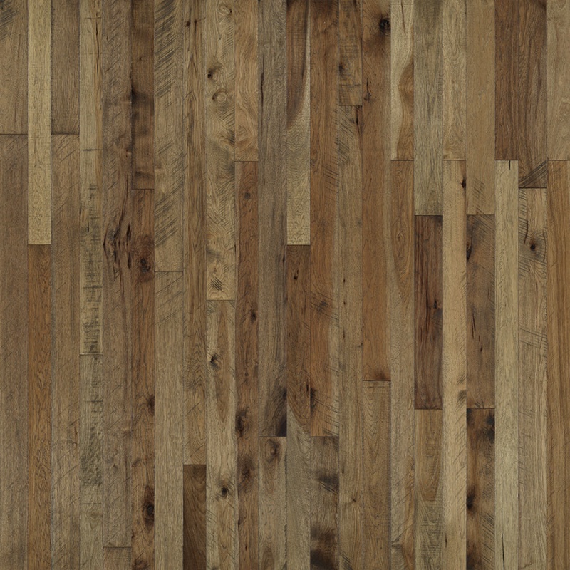 Organic Solid Hickory Nutmeg Engineered Hardwood Flooring - Truemark Glaze Tek - 3 1/4" 4" X Random Lengths