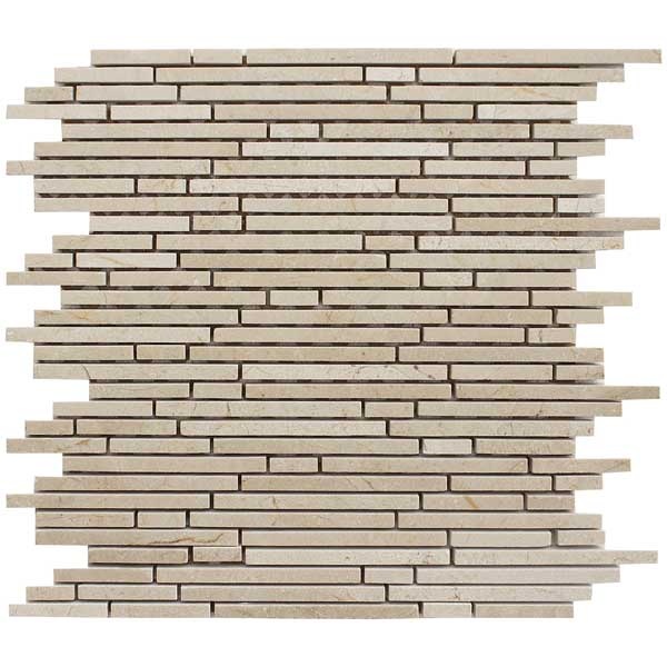 Pietra Antica Patara Stone Crema Marfil Natural Stone Mosaic - Random Linear - Honed