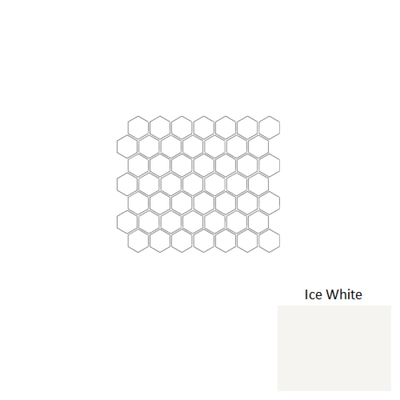 Color Story Mosaic Ice White Ceramic Mosaic - 1 1/2" Hexagon - Glossy