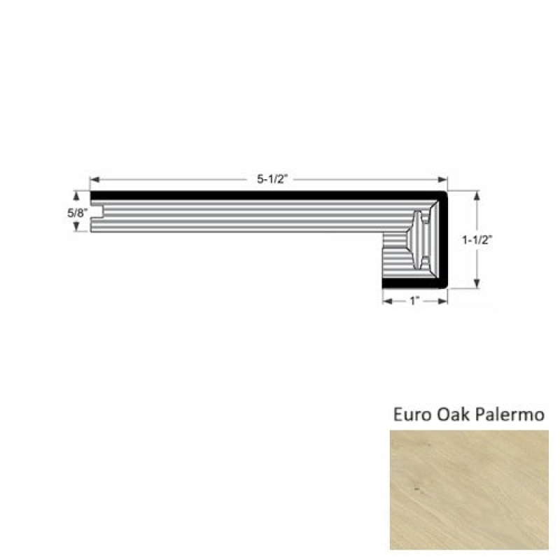 Urbano Euro Oak Palermo Hardwood Moulding / Trim - 5 1/2" X 86" Engineered Square Stair Nose - Urethane