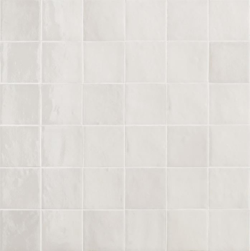 Melange Bianco Porcelain Tile - Glossy - 4" X 4"