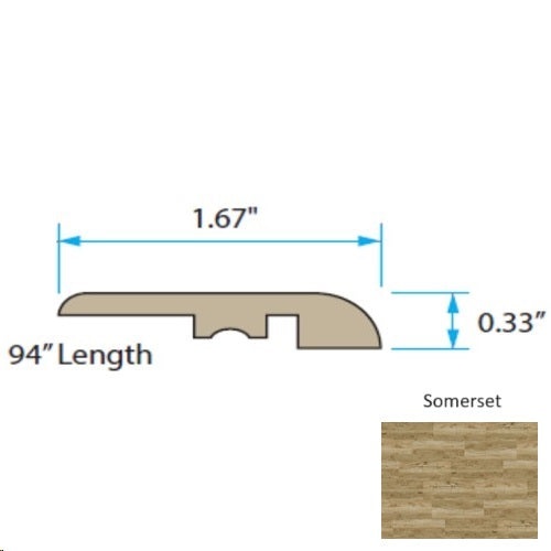 Sawatch Somerset Luxury Vinyl Moulding / Trim - 1.67" X 94" Reducer - Textured
