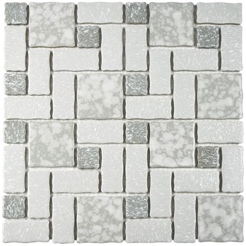 Academy Grey Porcelain Mosaic - Block Random - Mixed