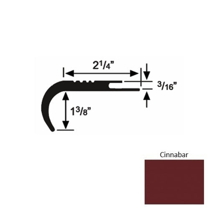 Solid 18 Cinnabar Rubber Undercut Carpet Nosing