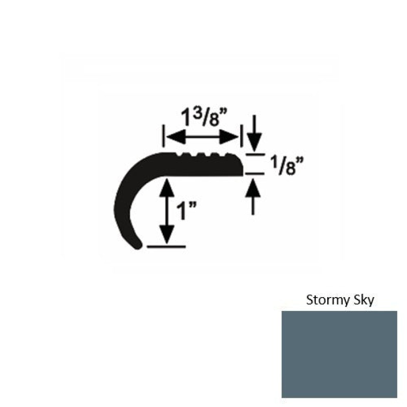 Solid 06 Stormy Sky Rubber Domestic Stair Nosing