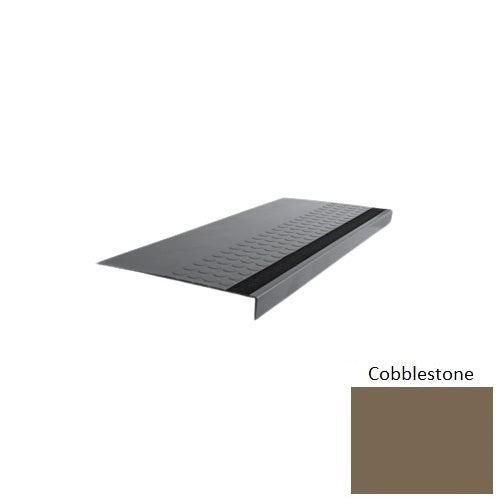 Flextones Cobblestone Type 776 With Flush Ribbed / Smooth Insert Distinct Designs Rubber - 12" X 72" Stair Tread - Rgt Radial Ii Raised Disc Design