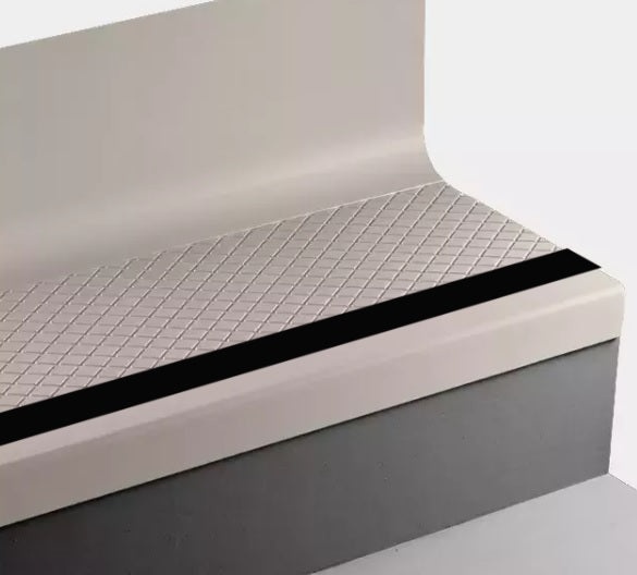 Antique White Diamond Rubber Stair Tread with Riser