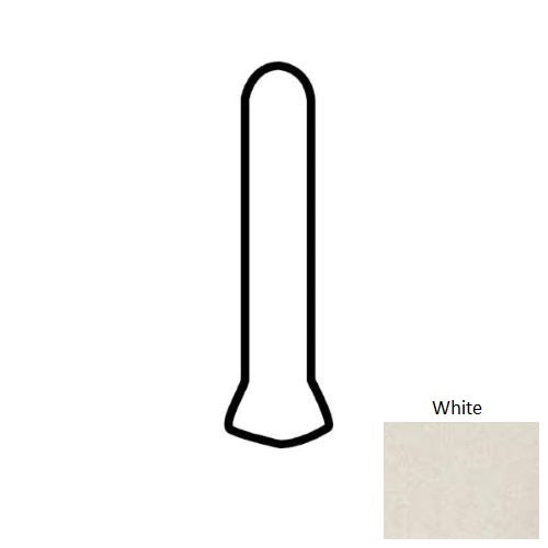 Neospeck White Ceramic Floor & Wall Trim - 1" X 6" Cove Base Outcorner - Unpolished