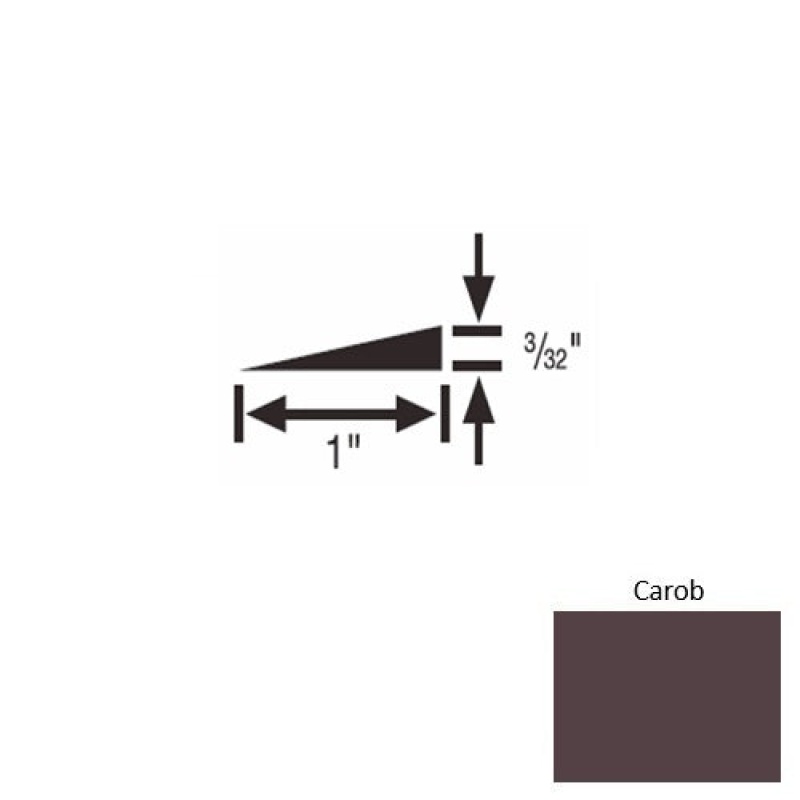 Solid 48 Carob Rubber Reducer Strip - 1" X 9 Ft (108") X 3/32"