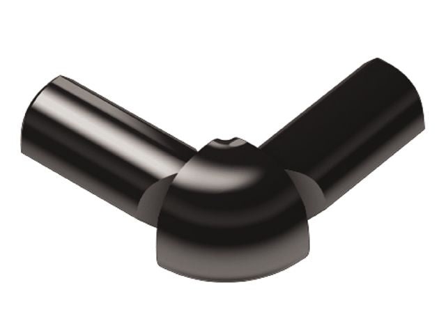 Rondec 90 Degree Double Leg Outside Corner Metal Tile Edging Trim - Bright Black Anodized Aluminum