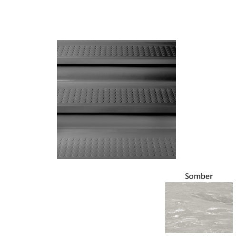 Marbleized 98 Somber Vantage Raised Circular Rubber (Sq) Stair Tread - Textured