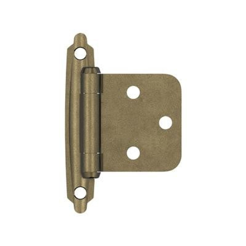 Variable Overlay Cabinet Hinge, Burnished Brass