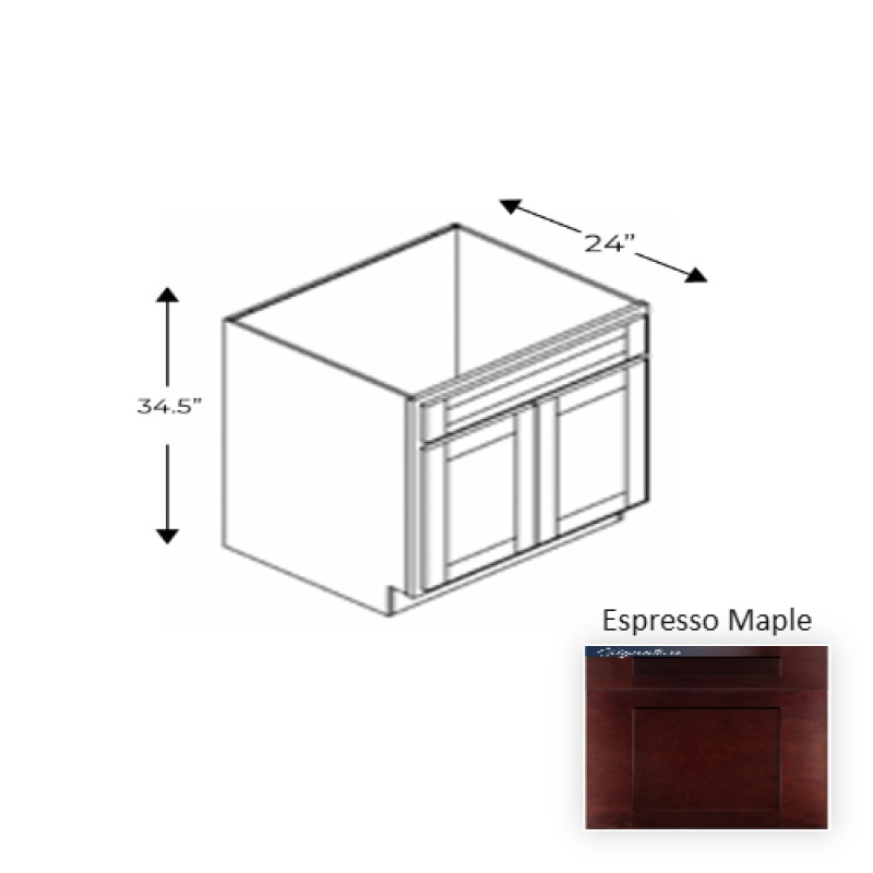 Framed Shaker Classic Espresso Maple Base Cabinet