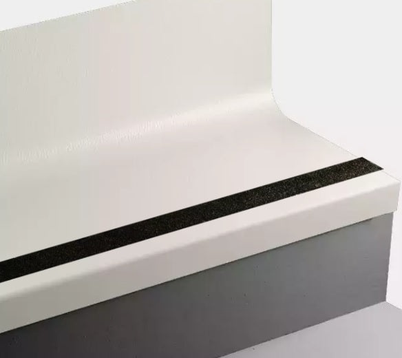 Johnsonite Snow White Hammered Rubber Stair Tread with Riser