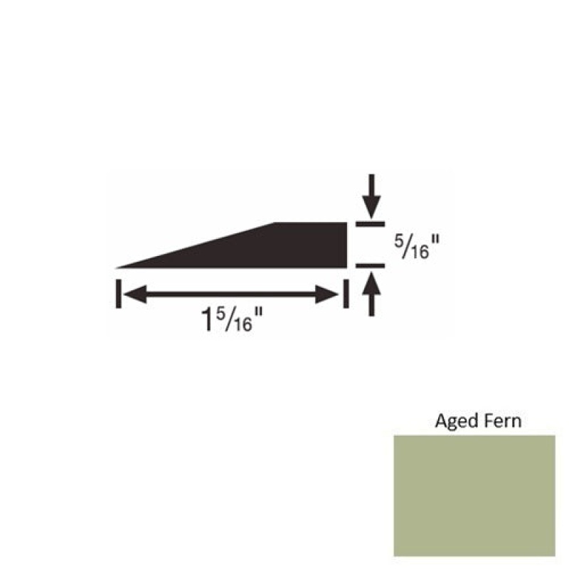 Solid 25 Aged Fern Rubber Reducer Strip - 1 5/16" X 9 Ft (108") X 5/16"